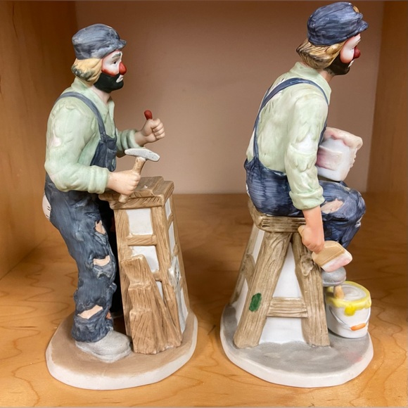 EMMETT KELLY JR CLOWN LARGE 2 FIGURINES HAND MEN COLLECTIBLE  SIGNED MUST SEE - Picture 4 of 5